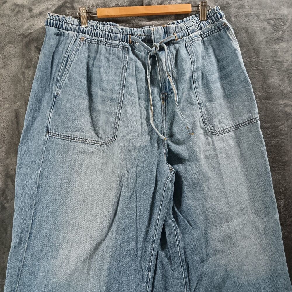 torrid Light Wash Blue Wide Leg Jeans - Drawstring Waist - Picture 10 of 10